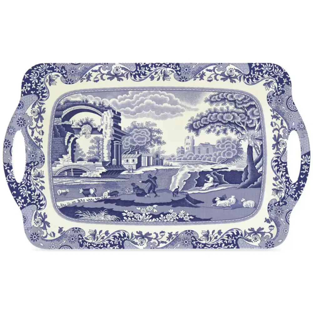 Spode Blue Italian Bricka 48x30 cm blå/vit