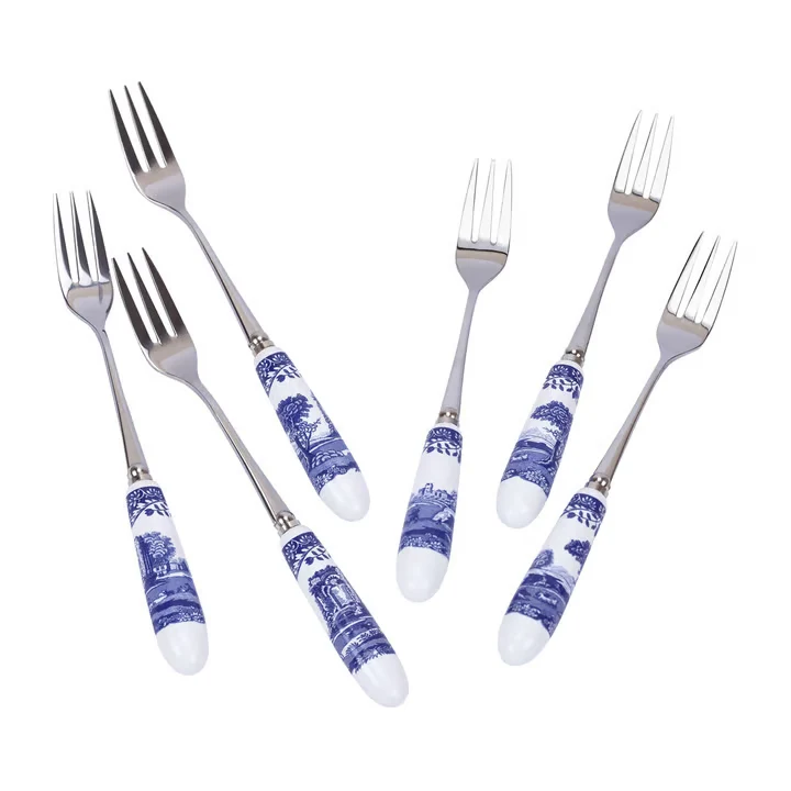 Spode Blue Italian dessertgaffel 6-pack
