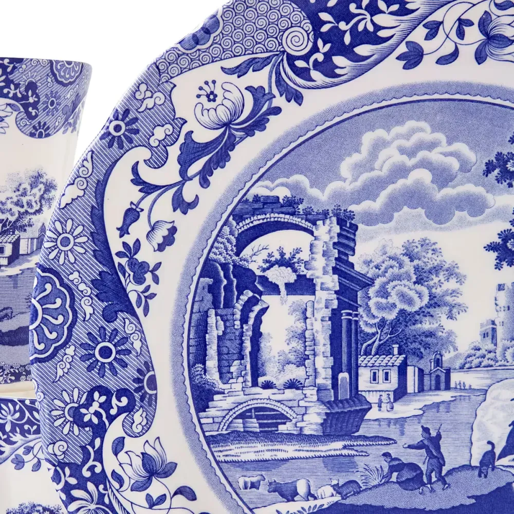 Spode Blue Italian servis 12 delar, blå/vit