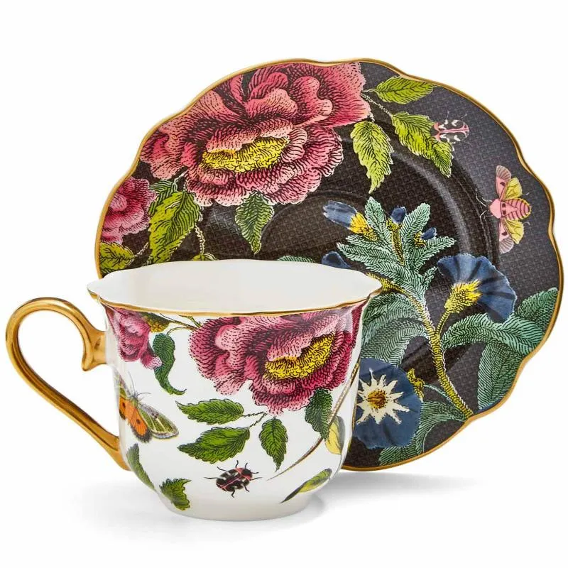 Spode Creatures Curiosity Tekopp med fat 25 cl Snake/Black