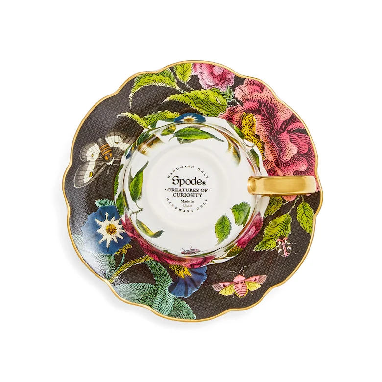 Spode Creatures Curiosity Tekopp med fat 25 cl Snake/Black