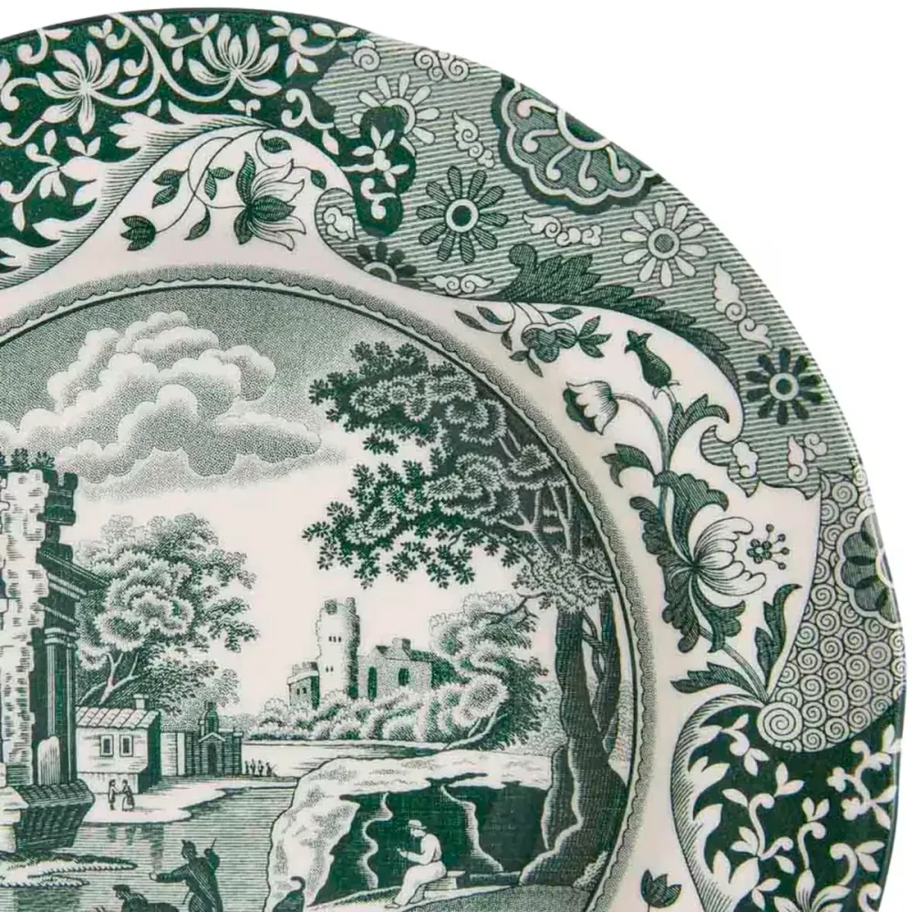 Spode Heritage Green Italian djup tallrik 23 cm grön/vit
