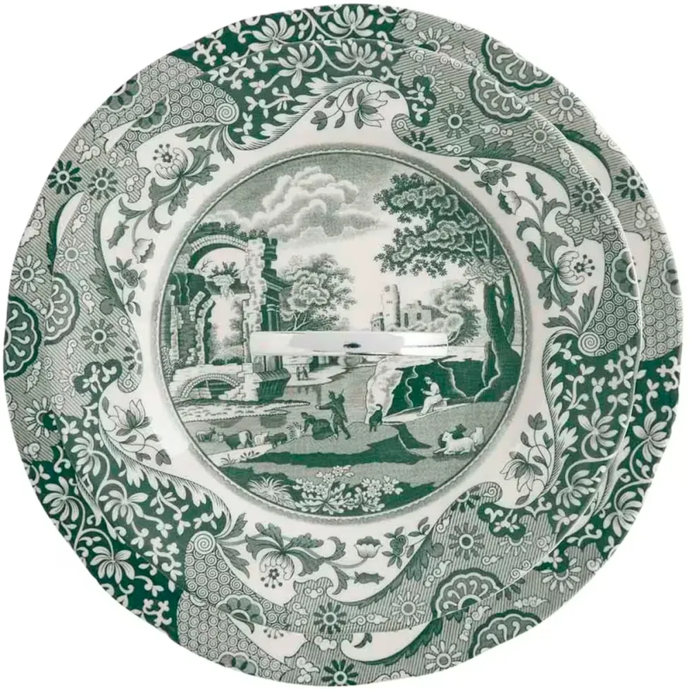 Spode Heritage Green Italian kakfat 2-vånings grön/vit