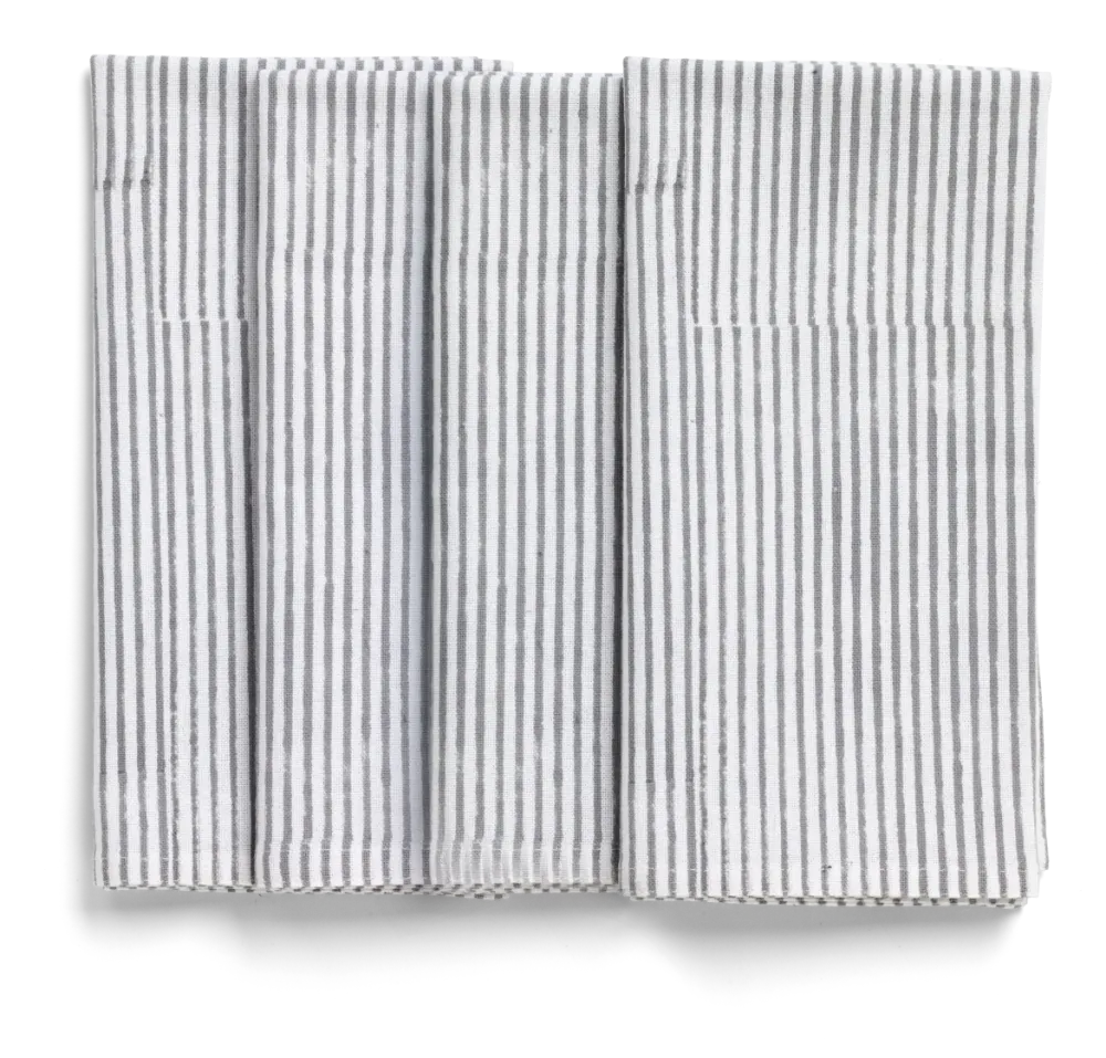 Stripe Napkins Grey