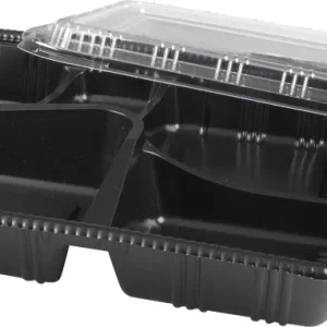 Sushiform bento 5-fack inklusive lock Svart/Klar 300st