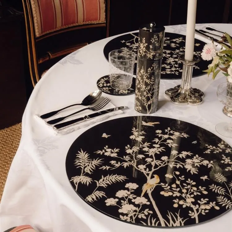 Svart Chinoiserie salt- eller pepparkvarn - begränsad upplaga