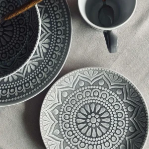 Tallrik India Stonewear 20 cm - Grå