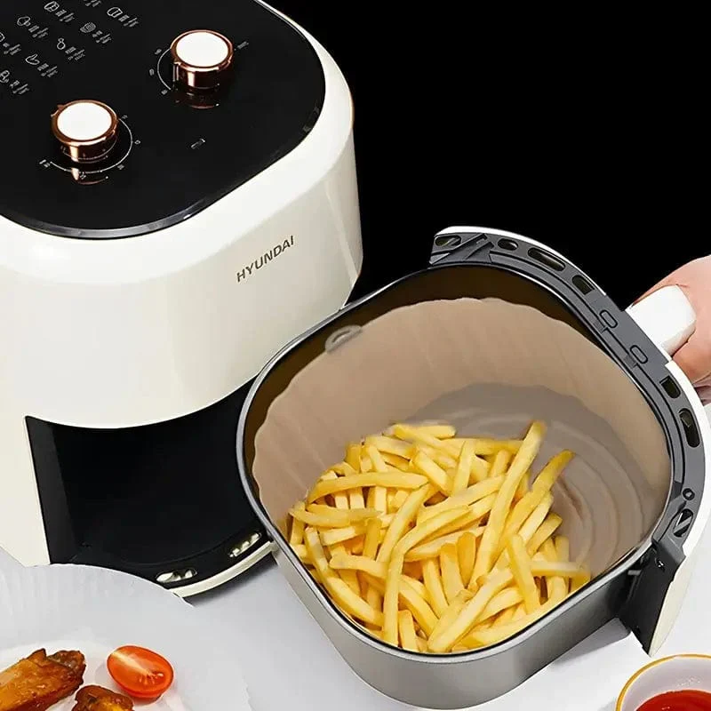 Återanvändbar non-stick silikonbricka för air fryer, rund bakmatta för mikrovågsugn och ugn - Ugns- och air fryer-fodral