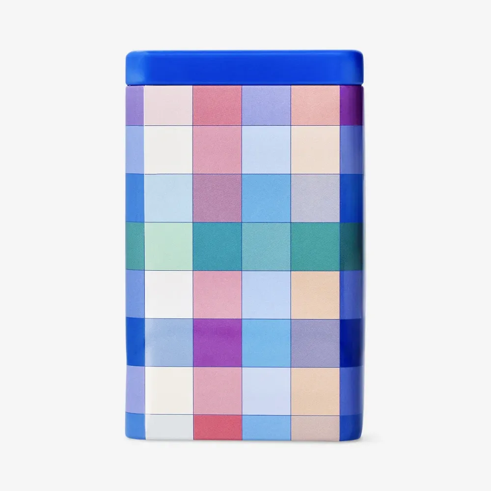 Tårtform i blå gingham - 15 cm