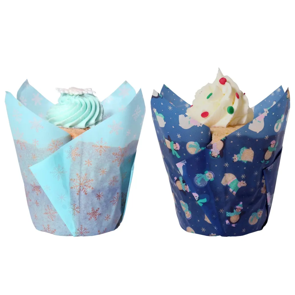 24 Tulpanformade Muffinsformar - Frosty