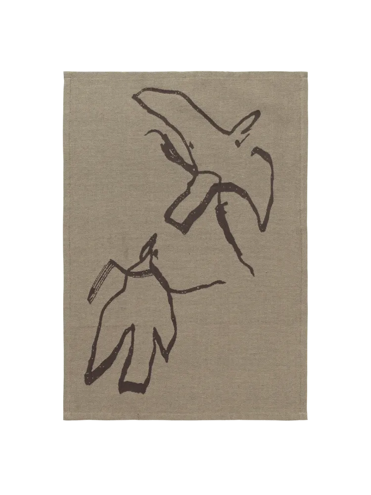 Vuelo Tea Towel - Elm Green/Coffee