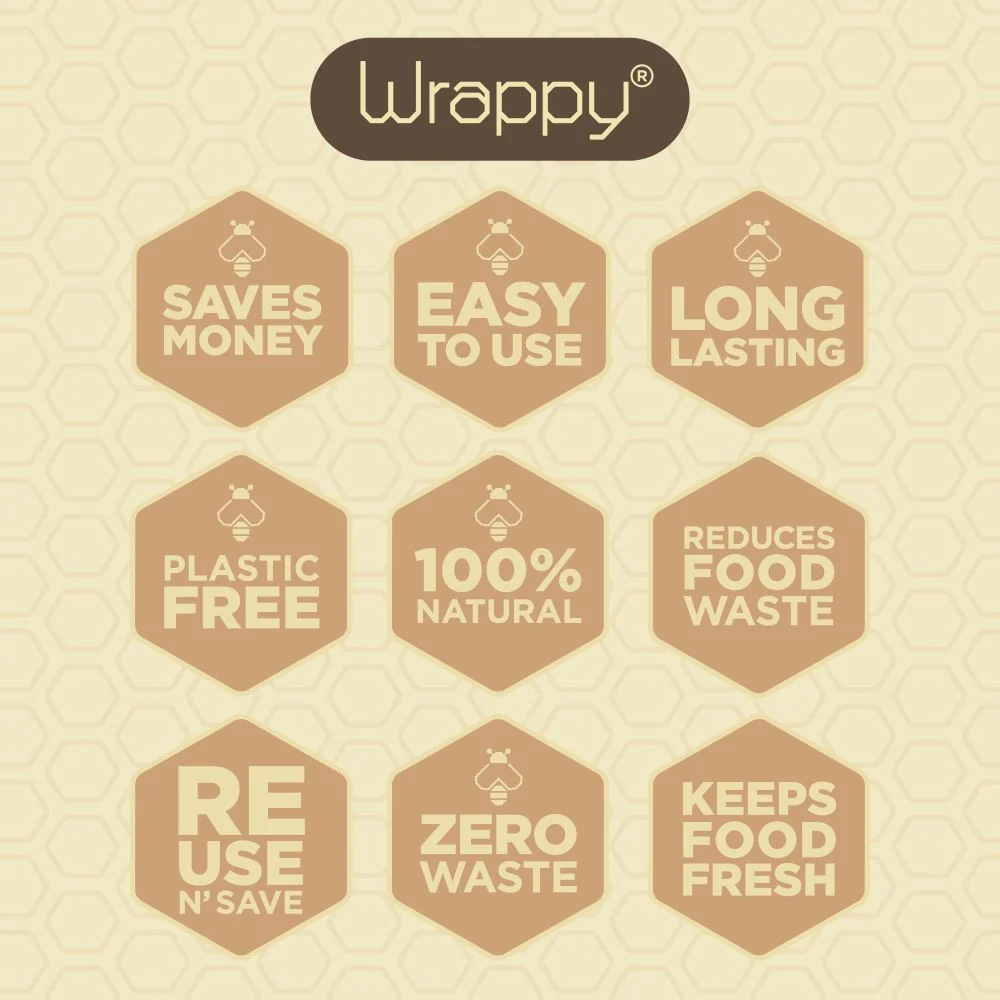 Wrappy - Vegan återvinningsbar livsmedelsförpackning - 2 st