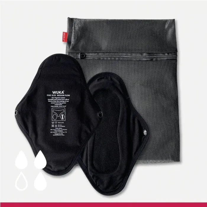 WUKA Tygbindor / trosskydd - Medium flow, 2 pack