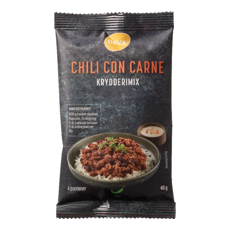 DAVA chili con carne kryddblandning 40 g
