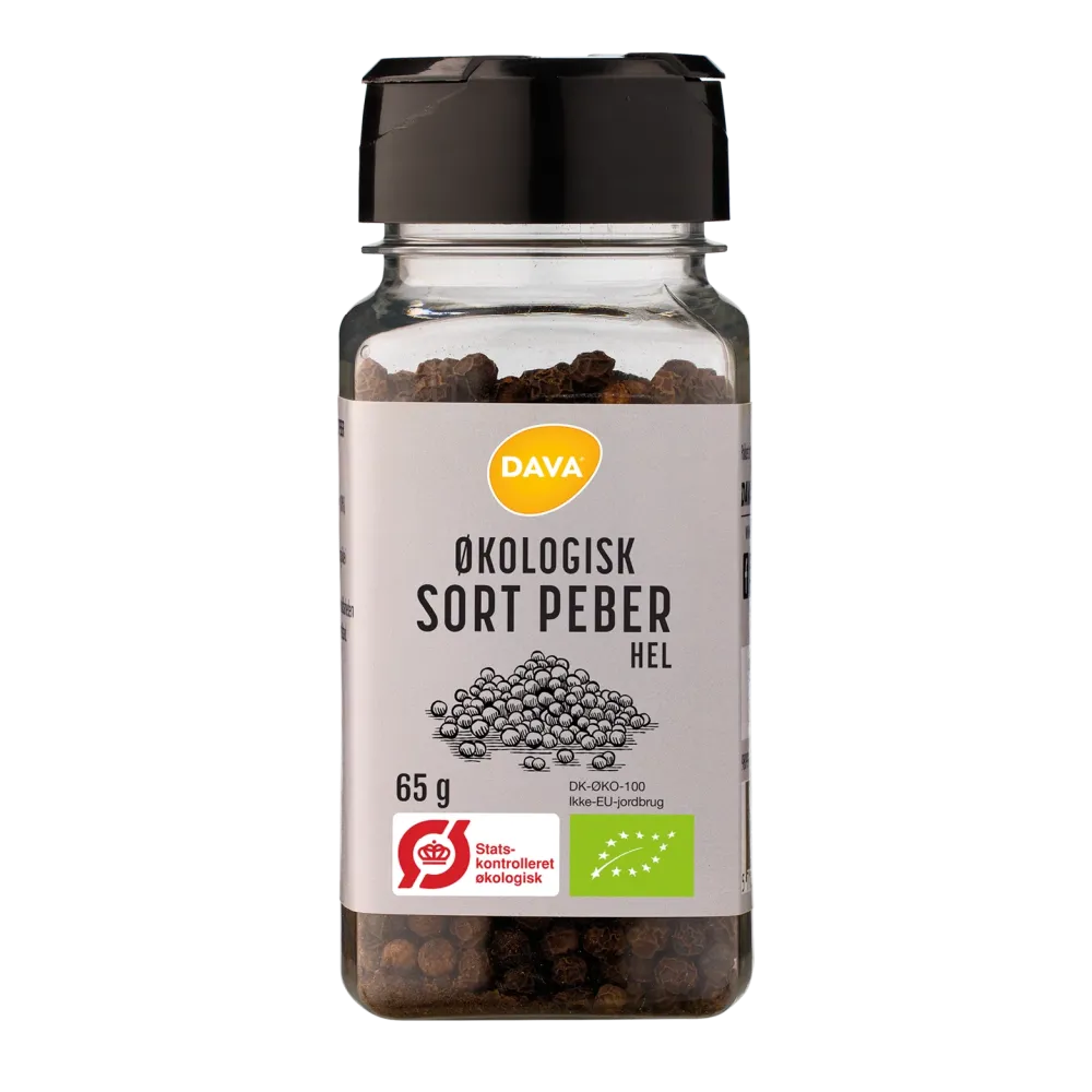 DAVA ekologisk hel svartpeppar 65 g