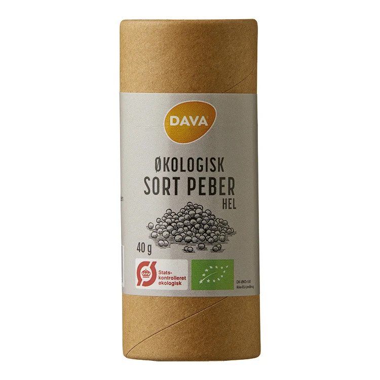 DAVA ekologisk svartpeppar, hel 40 g