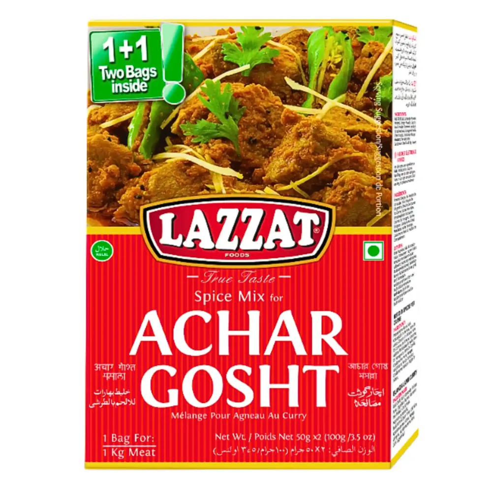 Lazzat Achar Gosht Masala 100g - Utgånget datum med garanti