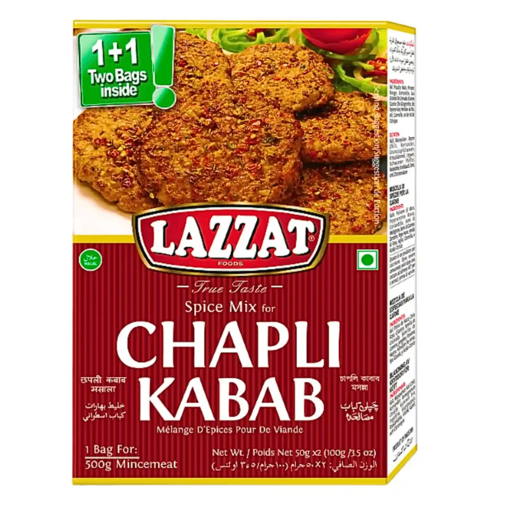 Lazzat Chapli Kebab Masala 100g - Utgånget datum med garanti