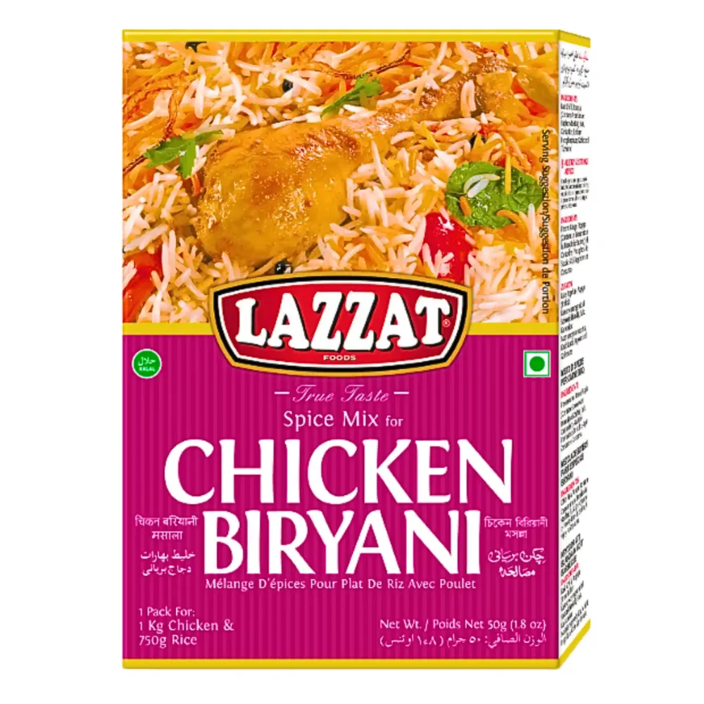 Lazzat Chicken Biryani Kryddblandning 100g - Utgånget datum med garanti