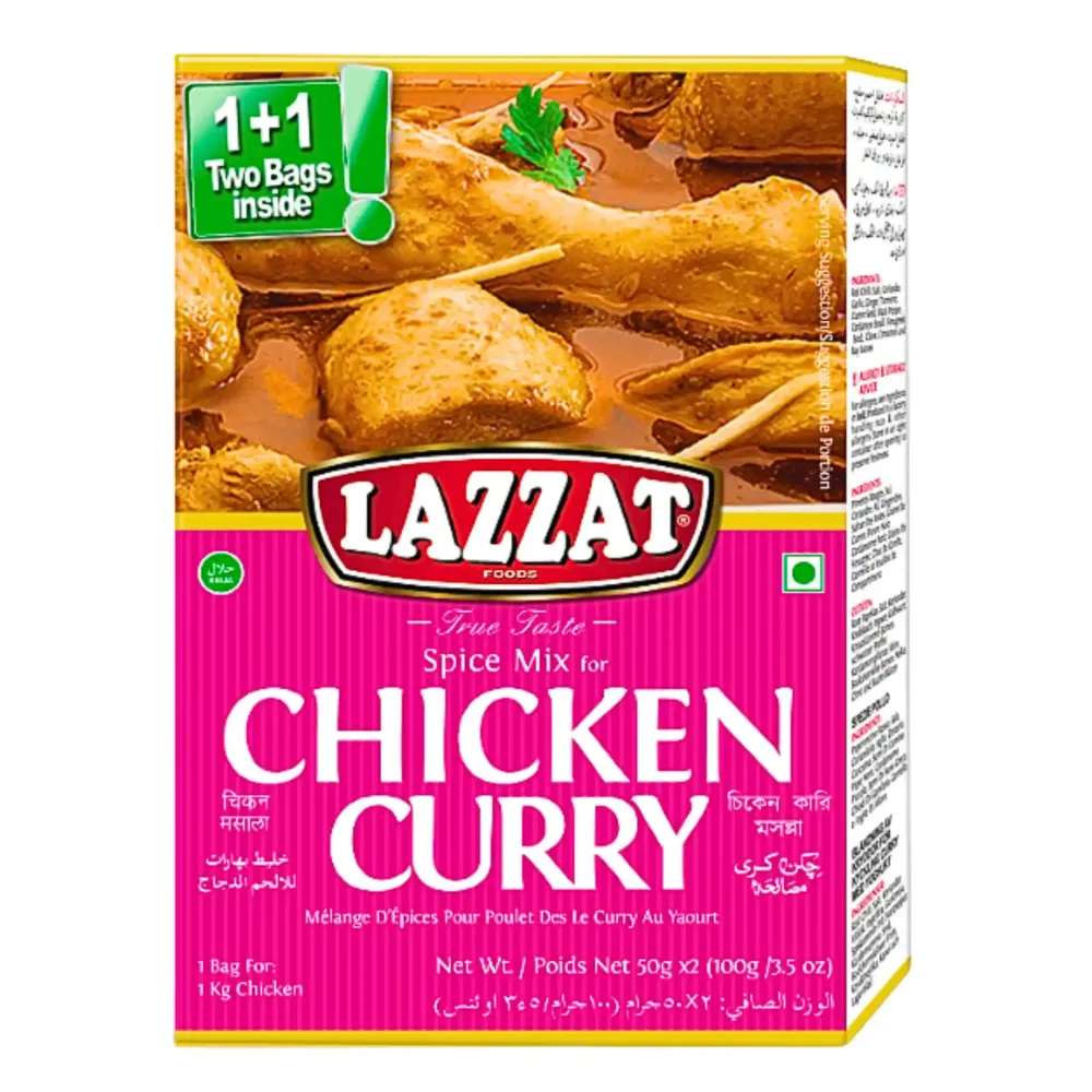 Lazzat Chicken Curry Masala 100g - Utgånget datum nyligen med garanti