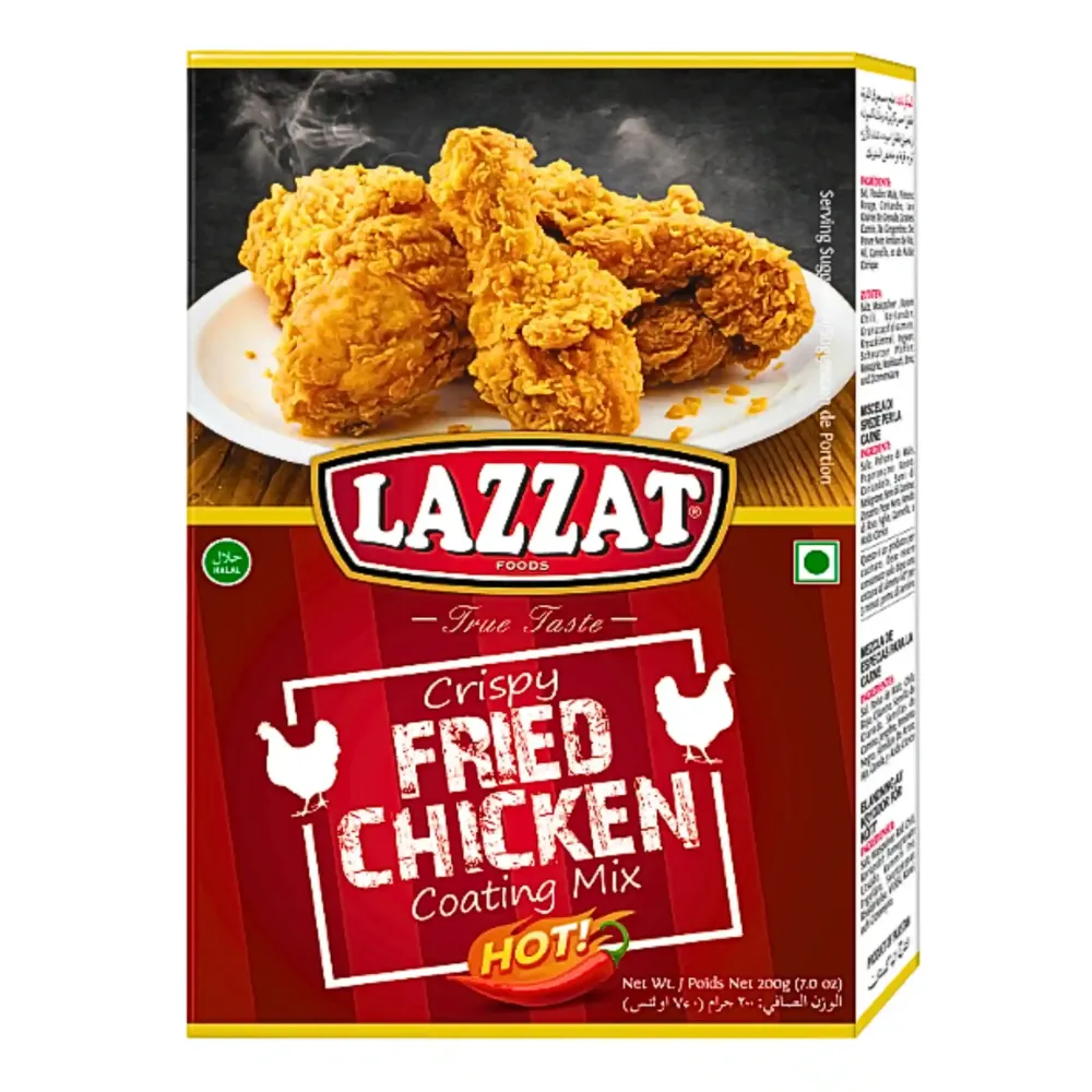Lazzat Friterad Kyckling Paneringsmix (stark) 200g - Utgånget datum nyligen med garanti