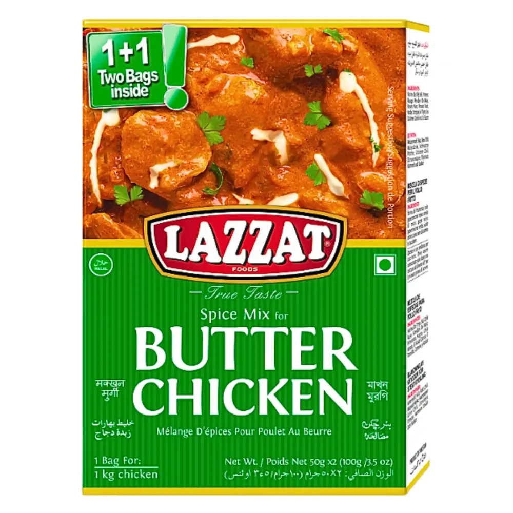 Lazzat Smör Kyckling Masala 100g - Utgånget datum med garanti