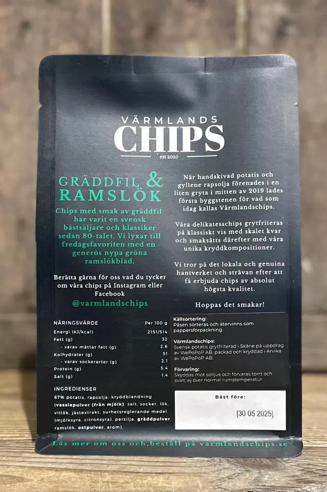 Värmlandschips Gräddfil & Ramslök