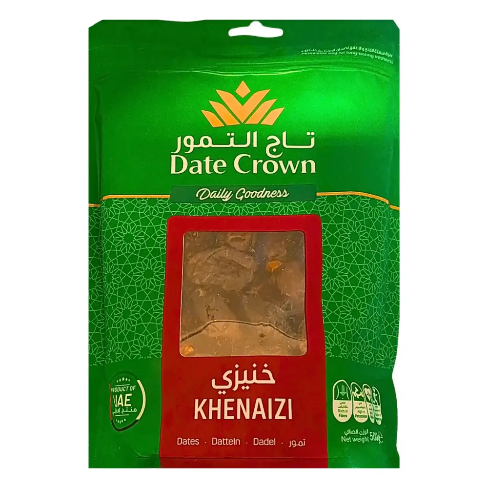 Crown Dadlar Khenaizi 500g – Saftiga Premiumdadlar från Emiraterna