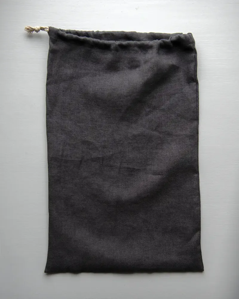 Brödpåse i naturlinne, 30 x 45 cm (Mörkgrå)
