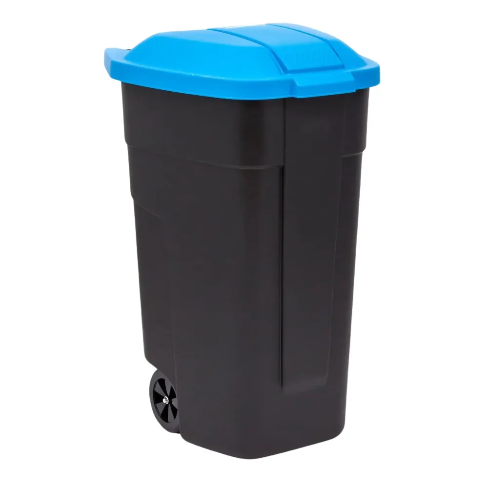 Curver papperskorg, källsortering, hjulförsedd, 110L, navy, 214127