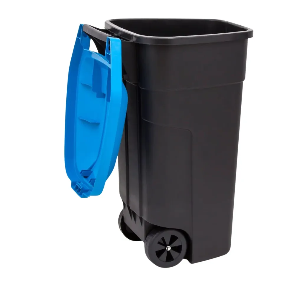 Curver papperskorg, källsortering, hjulförsedd, 110L, navy, 214127