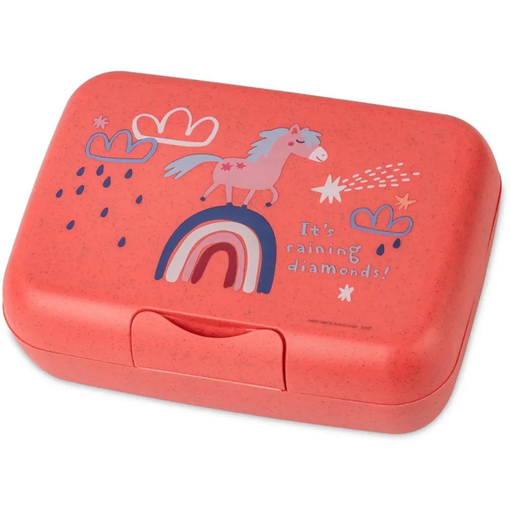 Koziol Miljövänlig Coral Red Lunch Box Med Separation Skål Candy L Dreams