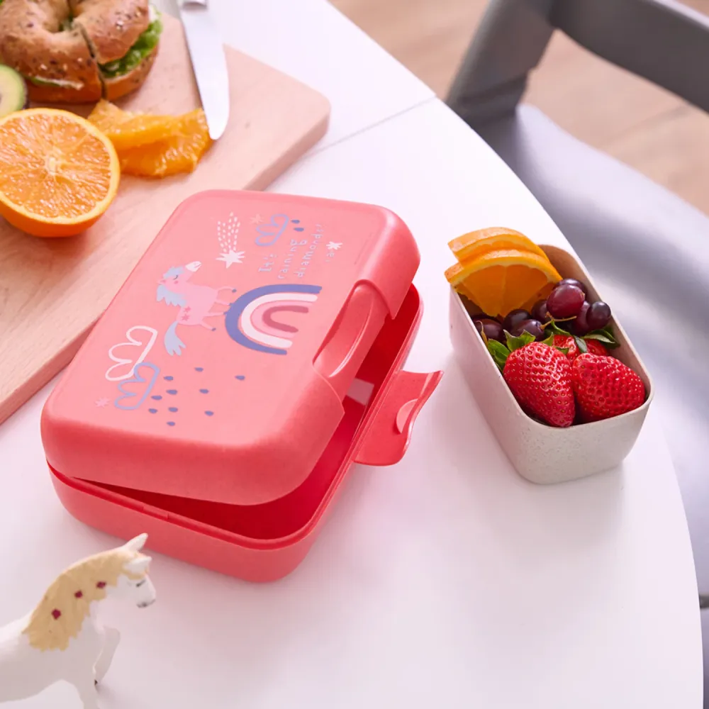 Koziol Miljövänlig Coral Red Lunch Box Med Separation Skål Candy L Dreams