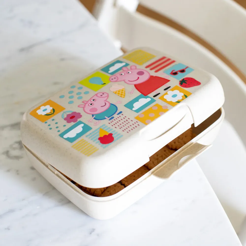 Koziol Naturlig Sand Lunch Box Med Separation Skål Candy L Peppa Pig