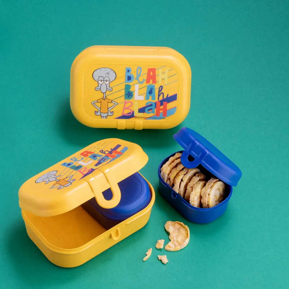 Koziol Organic Honey Yellow Lunch Box Sett Pascal Ready Ficka Spongebob Squidward