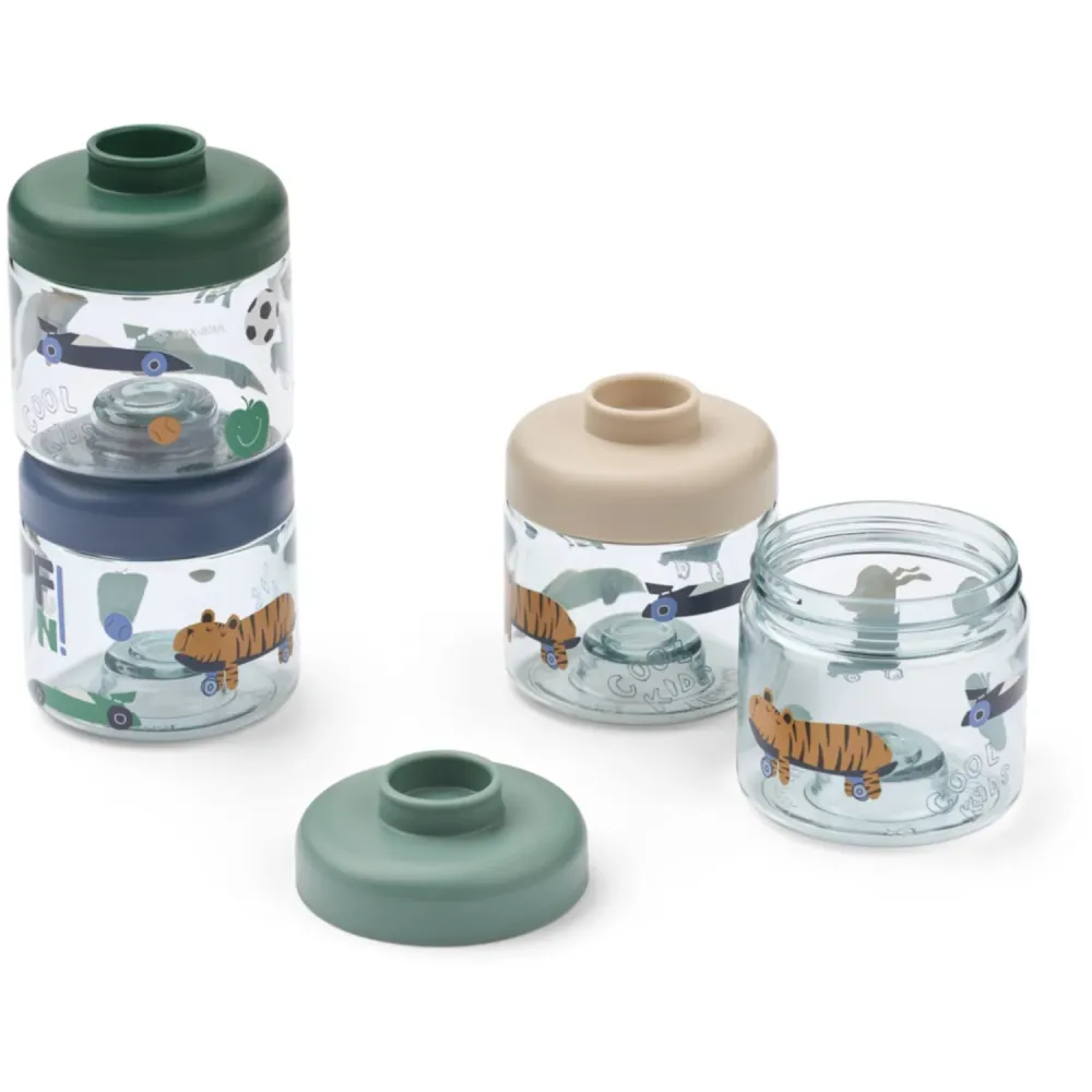 LIEWOOD Fun / Beach Blue Dominique Food Tritan Boxes 100 Ml fyra-pack