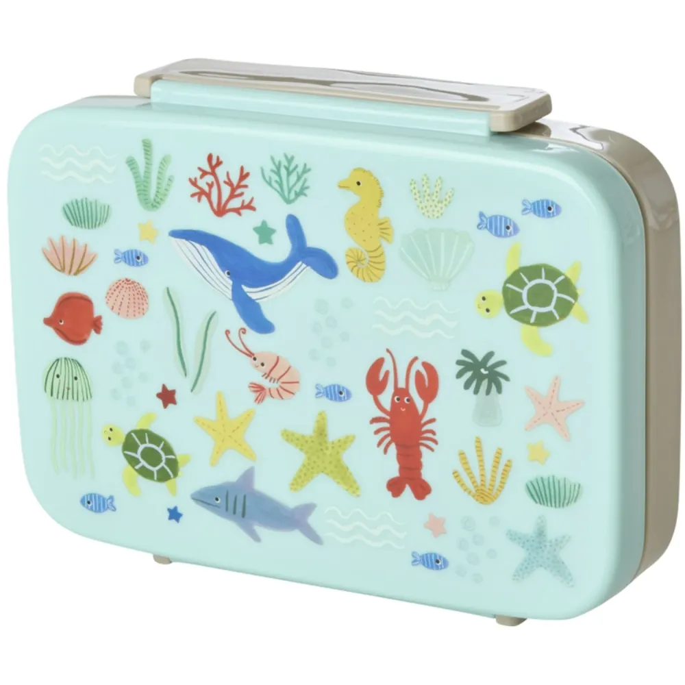 Rice Blue Ocean Print Hållplast Lunchbox 6 Rooms