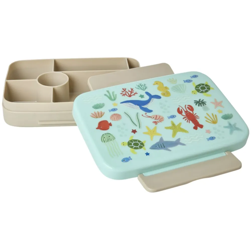 Rice Blue Ocean Print Hållplast Lunchbox 6 Rooms