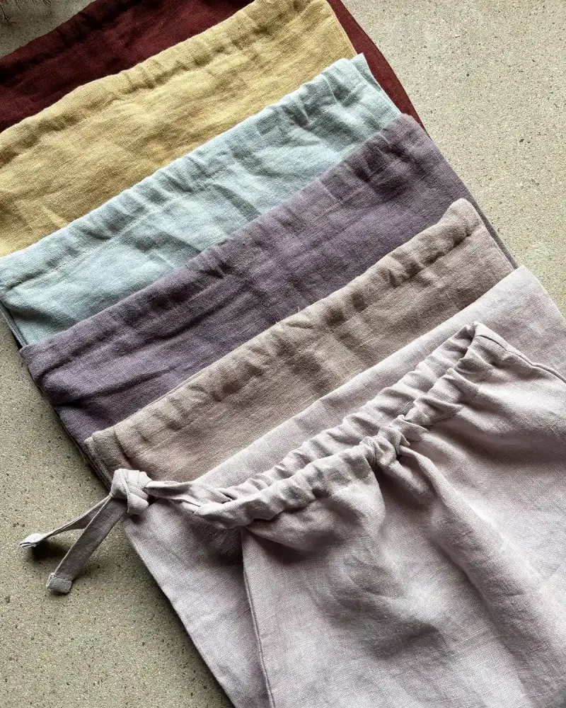 Tygpåse i naturlinne (Dusty Lavender) | Liten