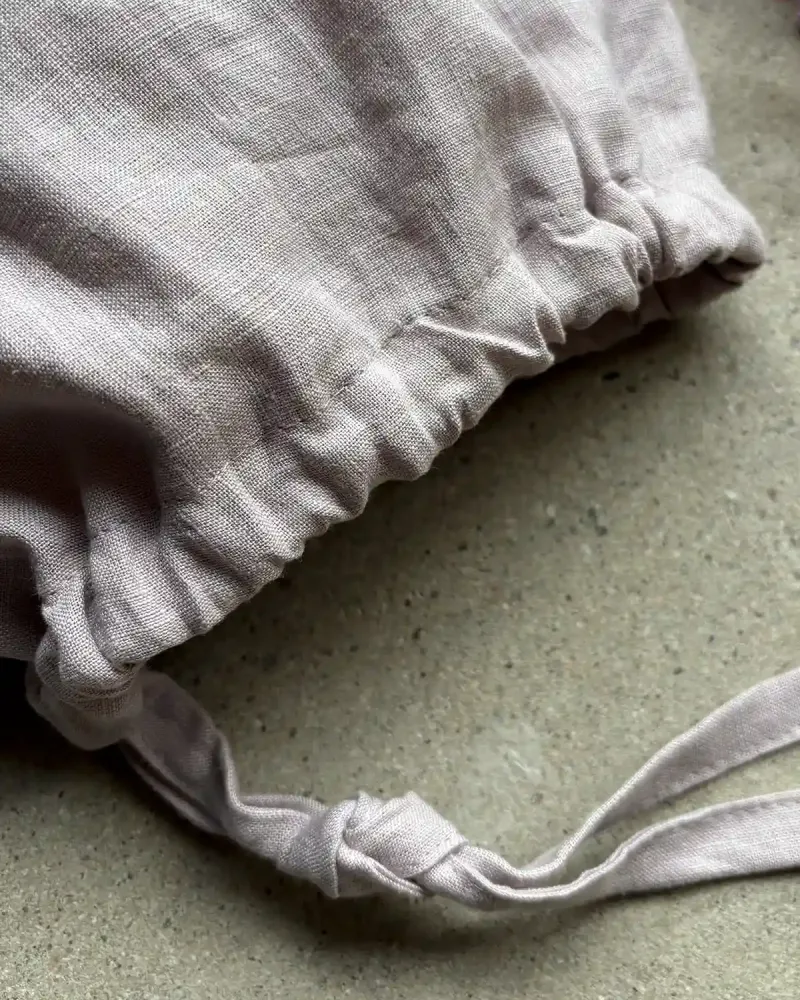 Tygpåse i naturlinne (Dusty rose) | Liten