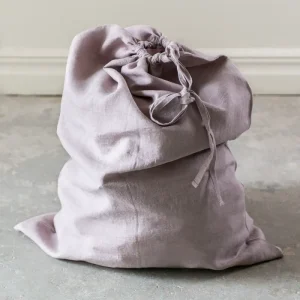 Tygpåse i naturlinne (Dusty rose) | Stor