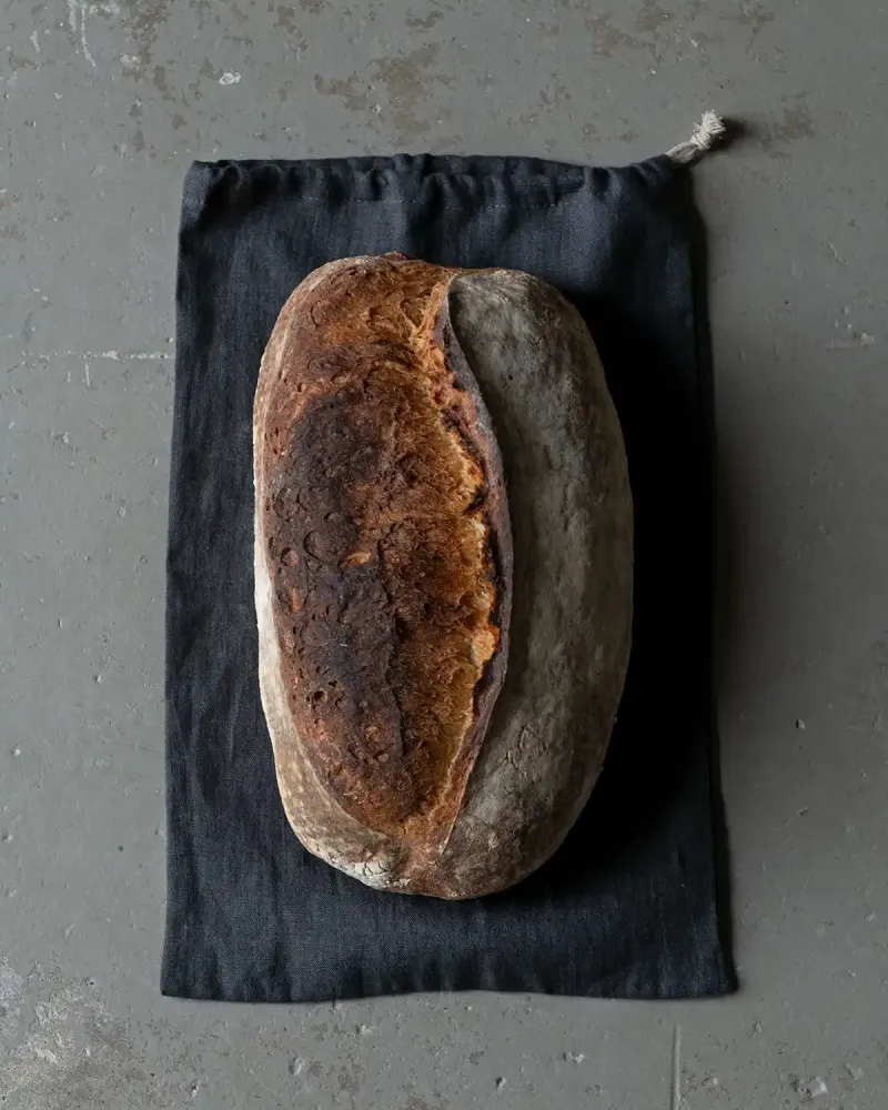 Tygpåse i naturlinne, 25 x 40 cm (Mörkgrå)