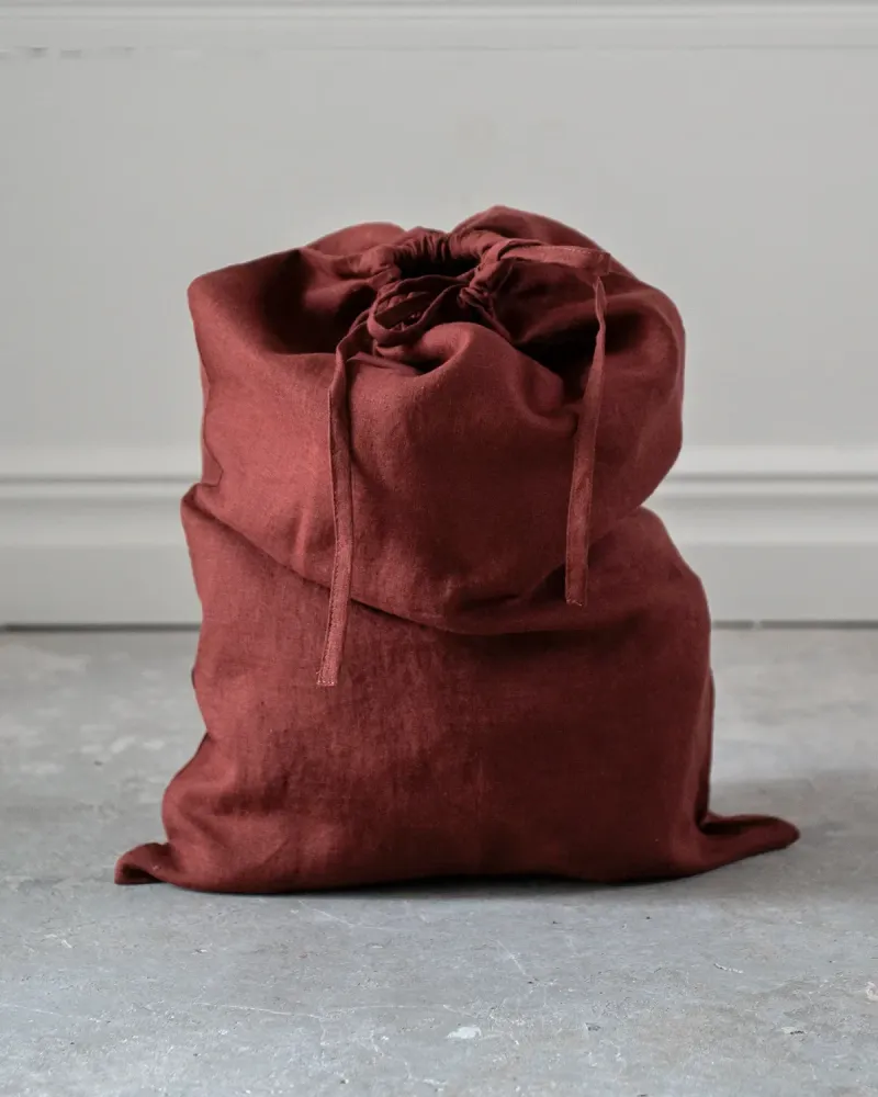 Tygpåse i naturlinne (Terracotta) | Medium