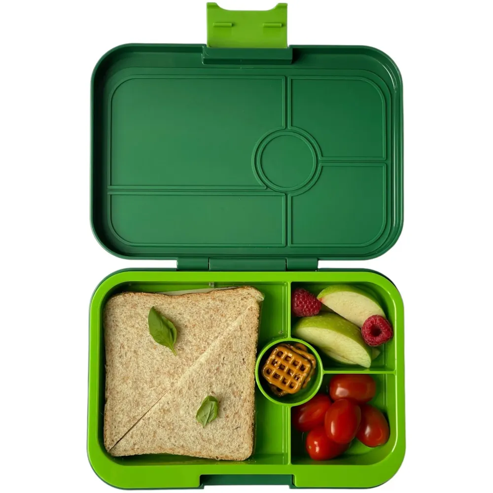 Yumbox Palm Green / Hållbar Lime Tray Leakproof Tapas XL 4 Bento Lunch Box