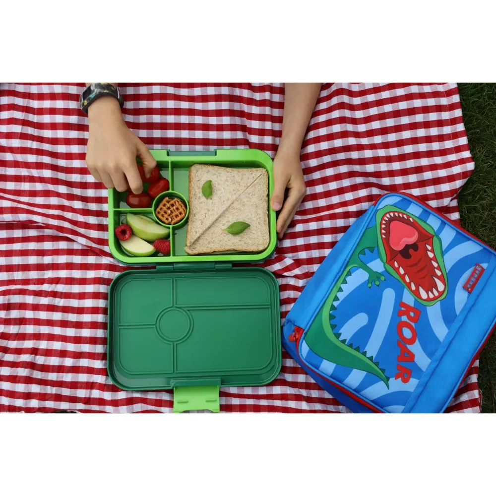 Yumbox Palm Green / Hållbar Lime Tray Leakproof Tapas XL 4 Bento Lunch Box