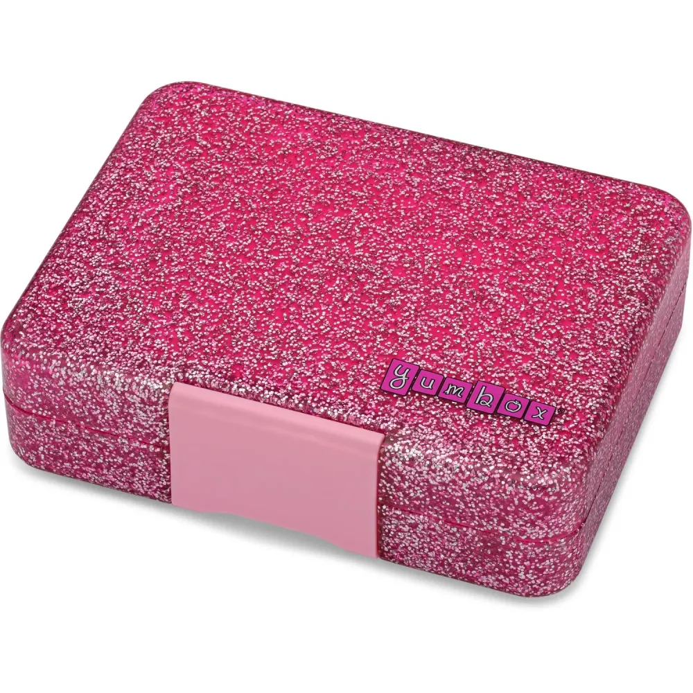 Yumbox Sparkle Pink Glitter / Clear Pink Tray Snack Size Pytteliten Bento Lunch Box
