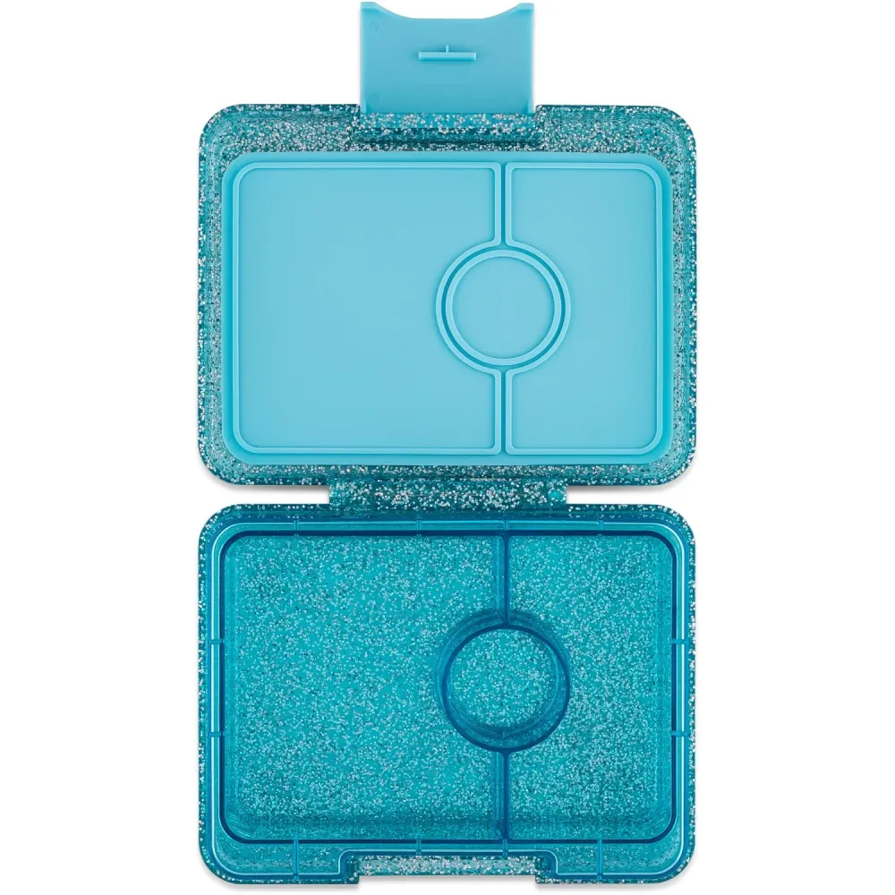 Yumbox Twinkle Aqua Glitter / Clear Blue Tray Snack Size Liten Bento Lunch Box