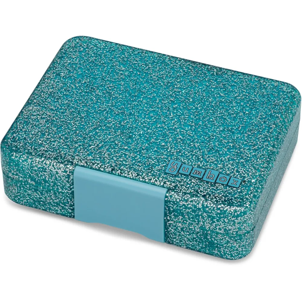 Yumbox Twinkle Aqua Glitter / Clear Blue Tray Snack Size Liten Bento Lunch Box