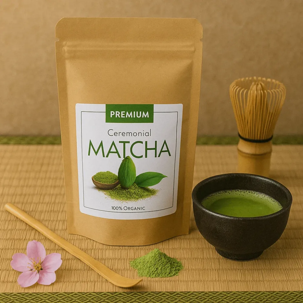 Matcha grönt te pulver ekologiskt ceremoniellt japanskt