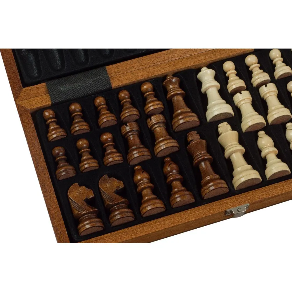 SAPELE Magnetiskt Vikbart Schackspel | 31cm
